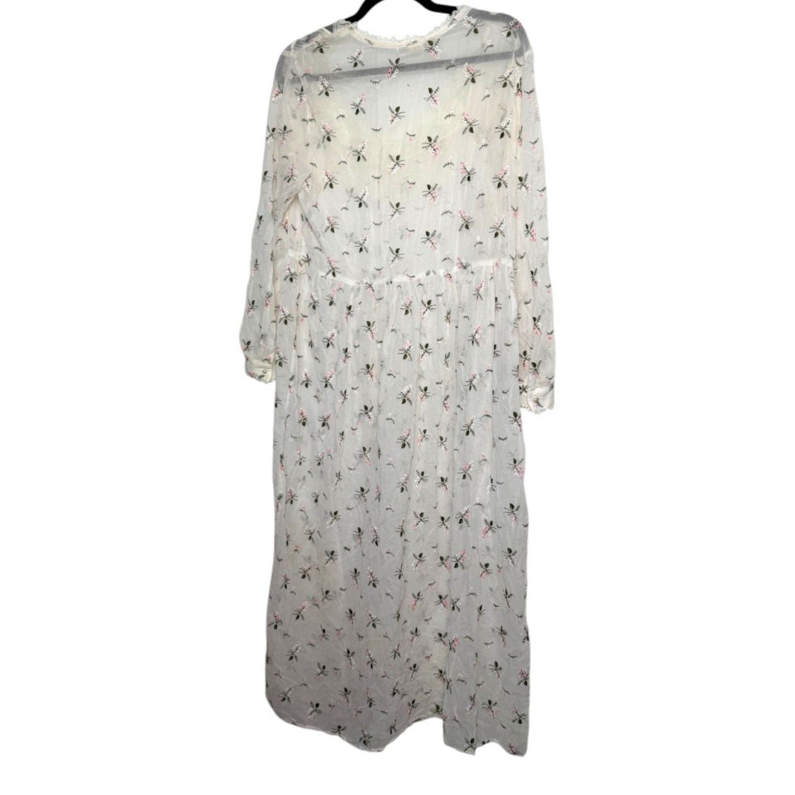 Queen Anne's Lace Eileen West Couture Vintage Sheer Floral Nightgown Medium — image 6 of 8